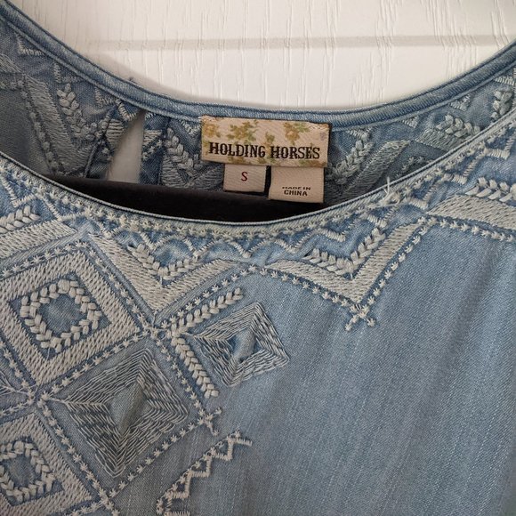 Anthropologie - Holding Horses Chambray Tunic Dress - Size Small - Picture 4 of 4